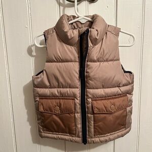 Old navy 12/18m Tan and Brown water resistant zip up Puffer Vest